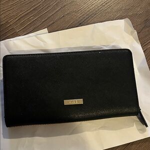 Black Wallet with Gold Logo